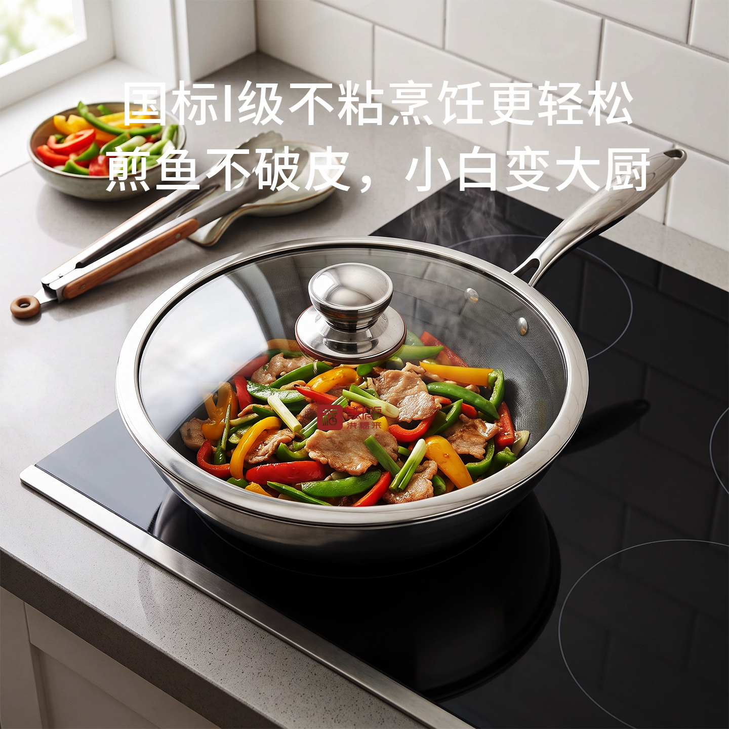 洪福来纯钛炒锅32CM-真钛厨系列